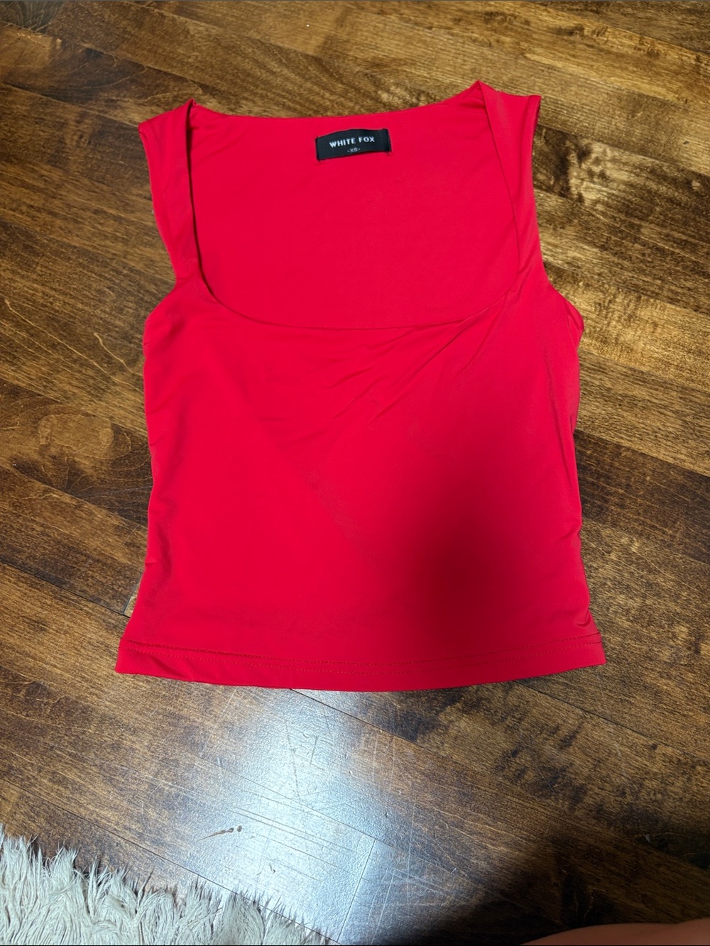 White Fox Boutique Bright Red Scoop Tank